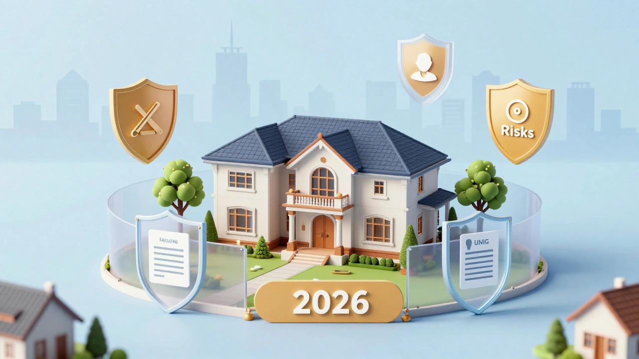 Conceptual art showing a villa protected by legal and regulatory shields