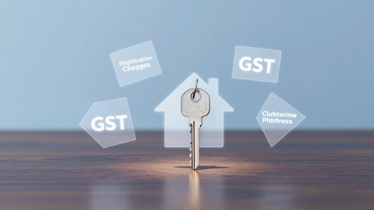 Conceptual image of a house key surrounded by glowing shapes representing hidden real estate costs