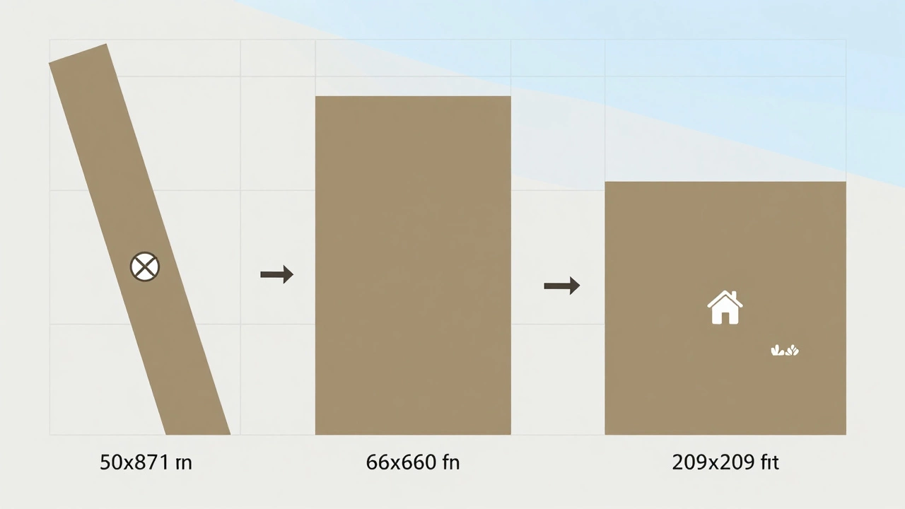 Three different shapes of one-acre land plots shown