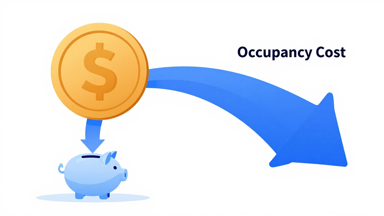 Abstract illustration showing money splitting into savings and expenses