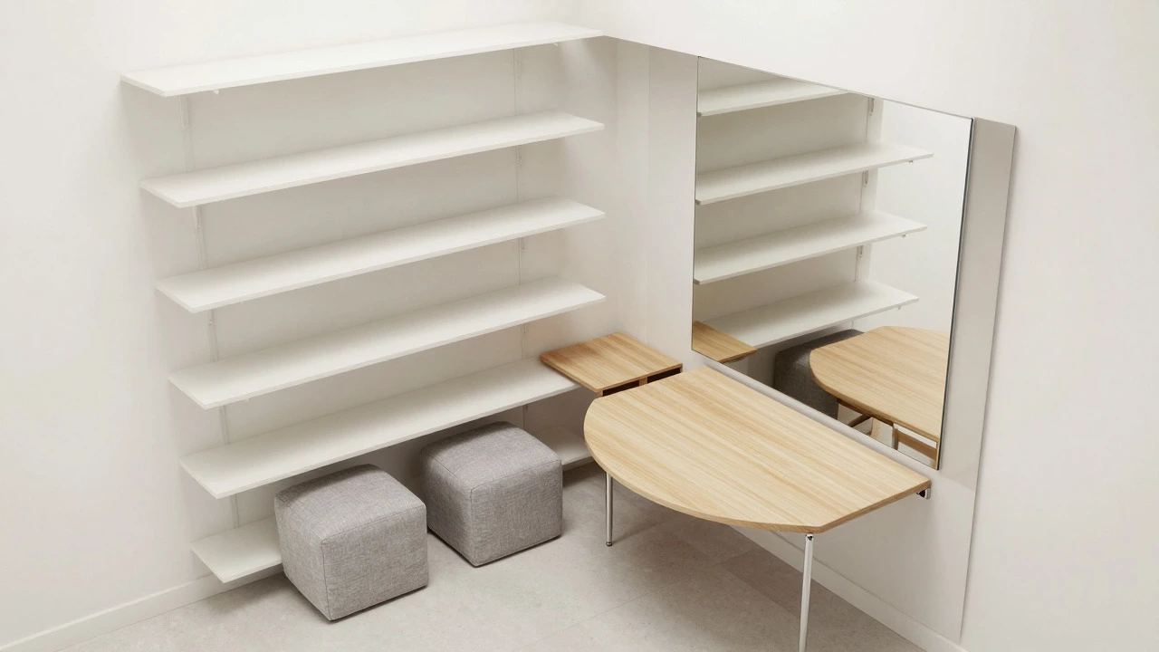Organized small apartment with vertical storage solutions